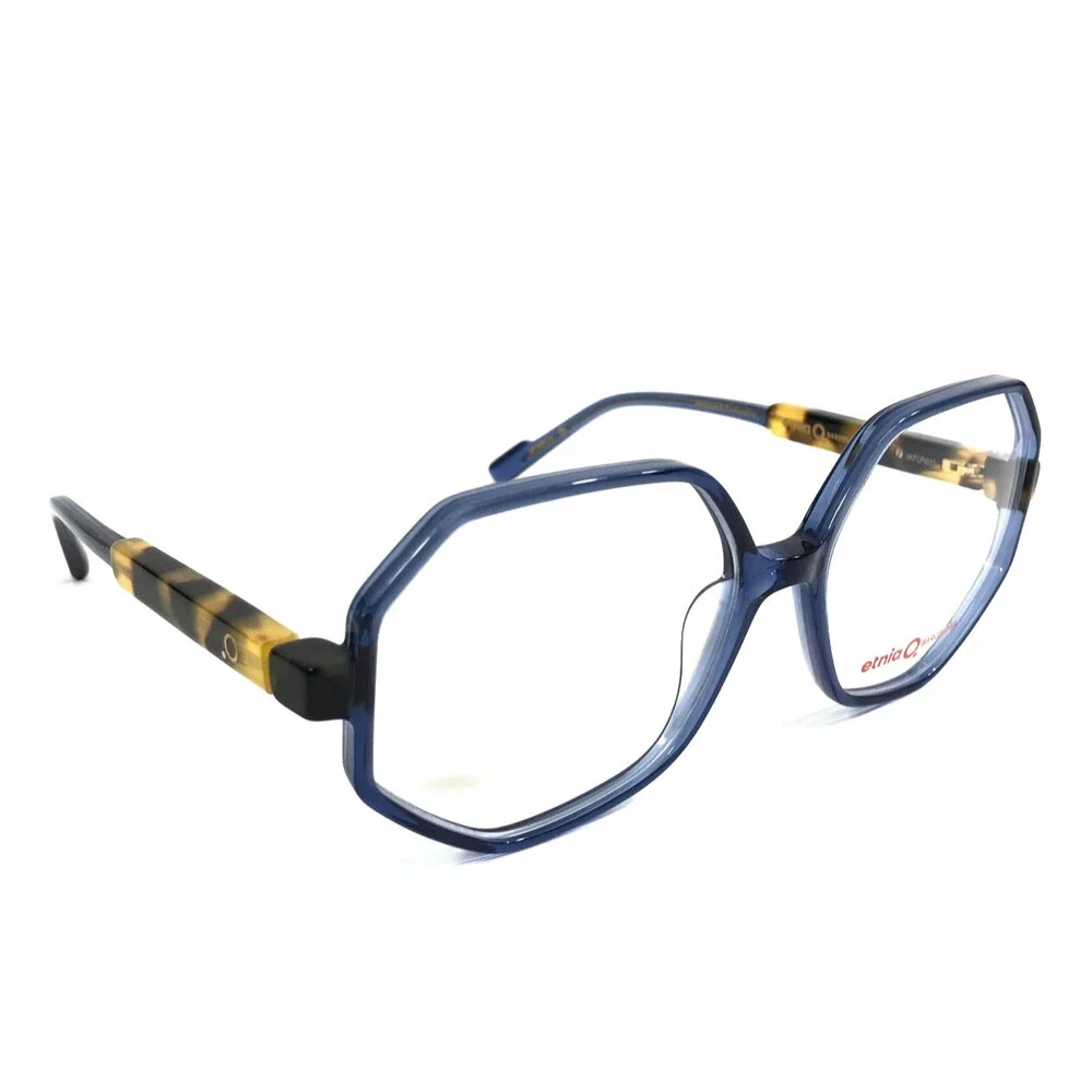Etnia Barcelona Eyeglasses Frames STELE BLHV Blue Havana Heptagonal 56-16-138
